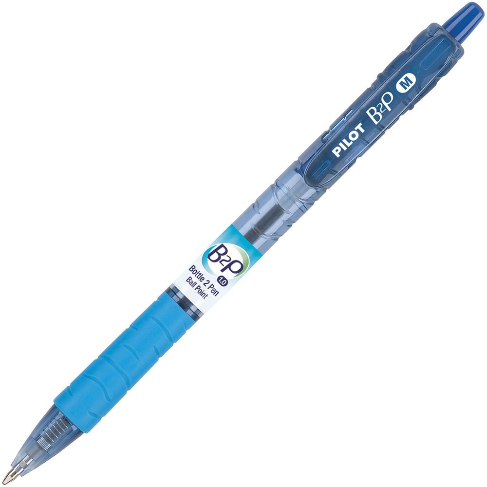 Pilot Med-Point Ballpoint Pens - Refillable - Retractable - Blue Ink - Gel-based - Plastic Barrel - 1 Dozen. Picture 1