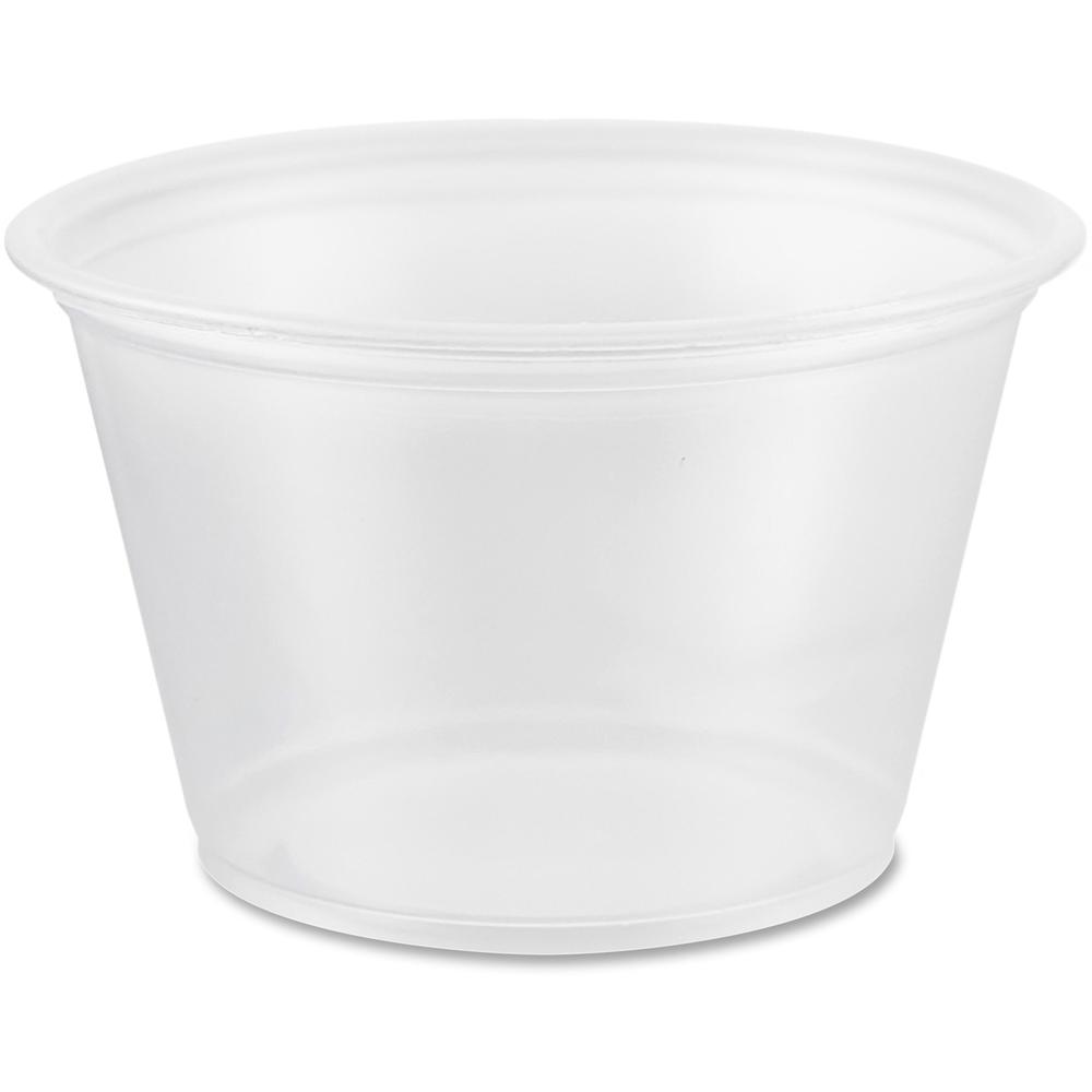 Dart 4 oz Conex Complements Portion Containers - Serving, Transporting - White, Clear - Polypropylene Body - 125/Pack - 20 / Carton. Picture 1