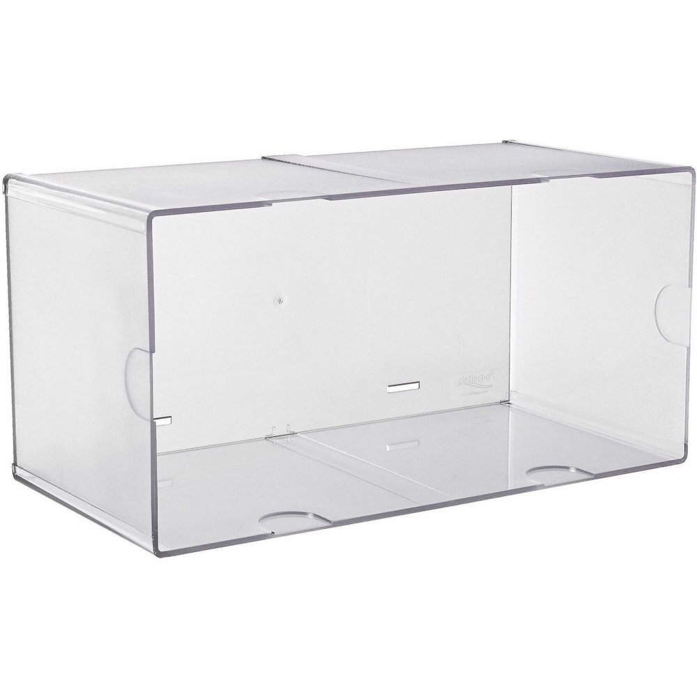 Deflecto Stackable Cube Organizer - 1 Compartment(s) - 6" Height x 12" Width x 6" Depth - Stackable, Sturdy, Removable Divider, Removable Drawer - Clear - Plastic - 1 Each. Picture 1
