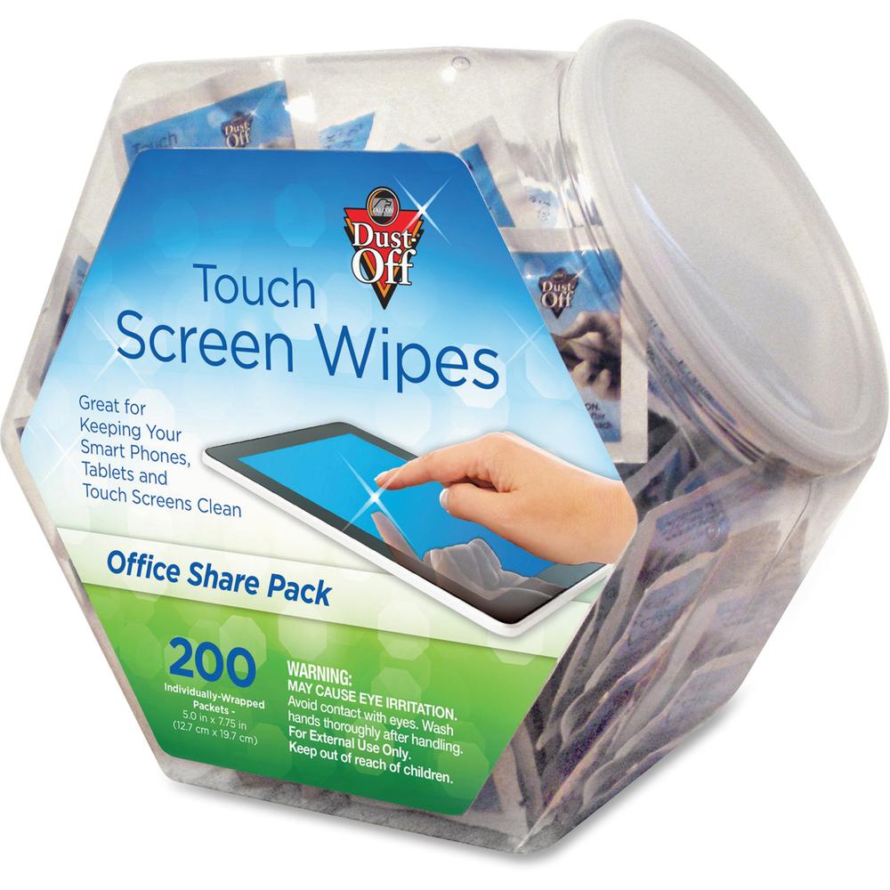 Falcon Alcohol-free Antistatic Monitor Wipes - For Display Screen, PDA, GPS Navigation System - Anti-static, Alcohol-free - 200 Each - White. Picture 1