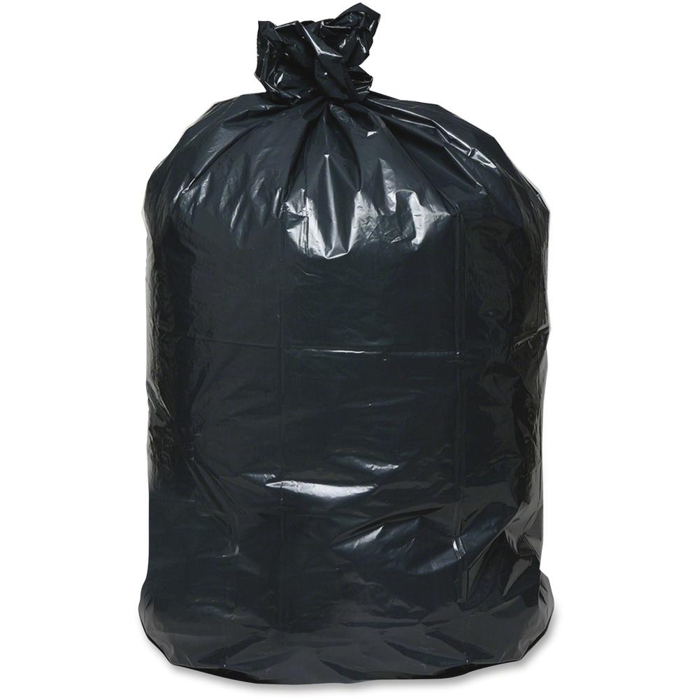 Berry Reclaim Heavy-Duty Recycled Can Liners - Large Size - 45 gal Capacity - 46" Length x 40" Width x 2 mil (51 Micron) Thickness - Black - Plastic - Can - Recycled - 100 / Carton. Picture 1