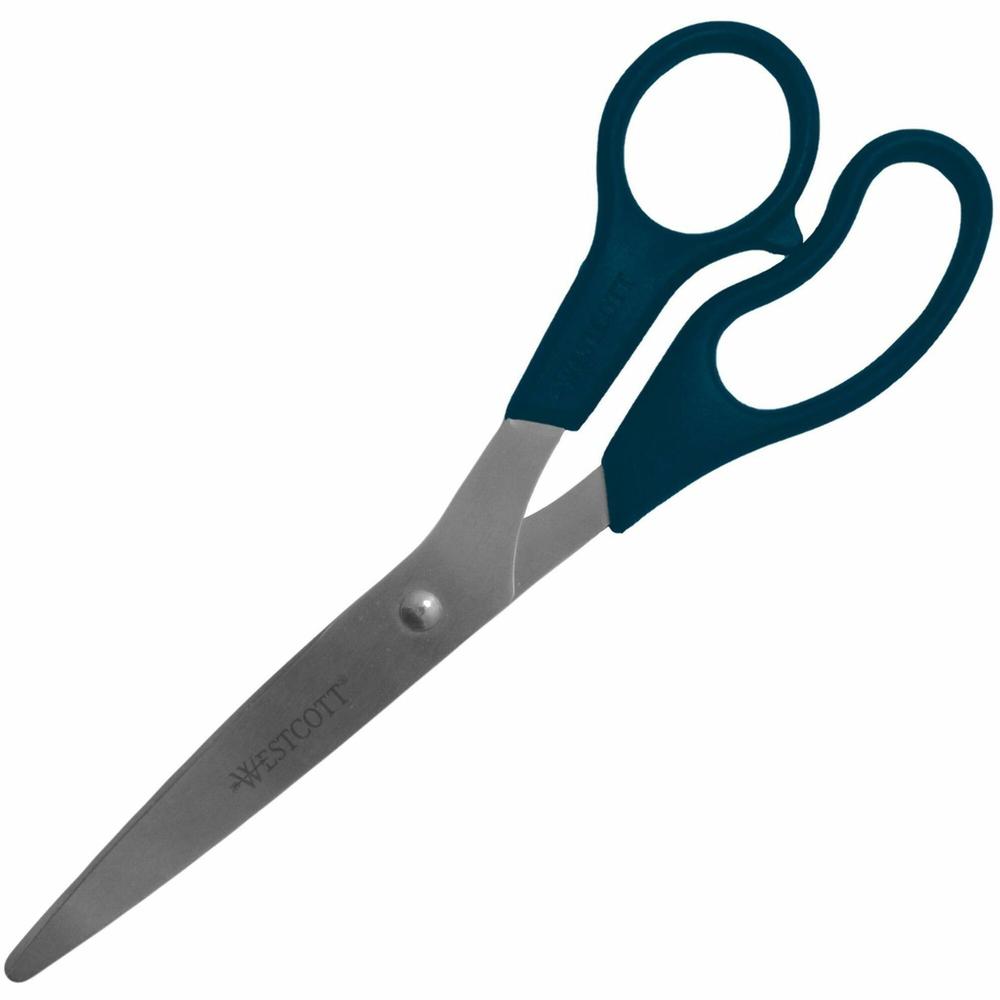 Westcott All Purpose 8" Scissors - 3.50" Cutting Length - 8" Overall Length - Left/Right - Stainless Steel - Pointed Tip - Black - 1 Each. Picture 1