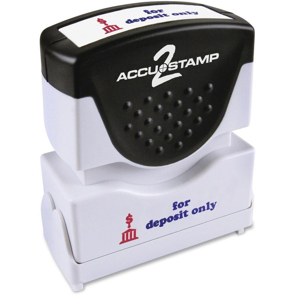 Consolidated Stamp Pre-inked For Deposit Only Message Stamp - Message Stamp - "FOR DEPOSIT ONLY" - 50000 Impression(s) - Red, Blue - Rubber - 1 Each. Picture 1
