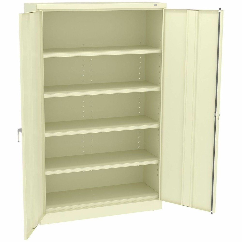 Tennsco Putty Jumbo Storage Cabinet - 48" Width x 18" Depth x 78" Height - 5 x Shelf(ves) for Standard - 2 x Standard Door(s) - 400 lb Load Capacity - Heavy Duty, Adjustable Shelf, Locking Door, Hinge. Picture 1
