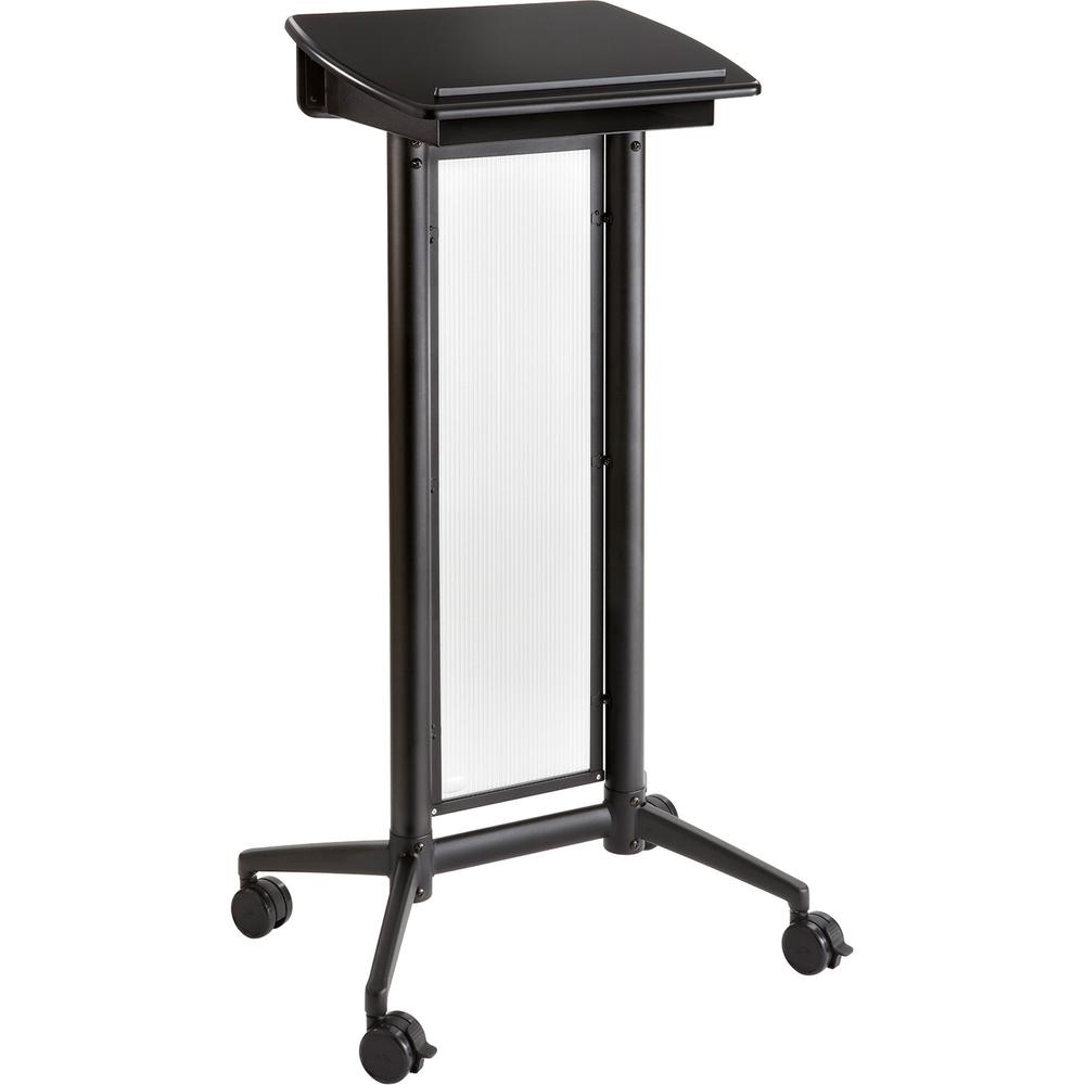 Safco Impromptu Lectern - Rectangle Top - 46.50" Height x 26.50" Width x 18.75" Depth - Assembly Required - Black, Powder Coated. Picture 1