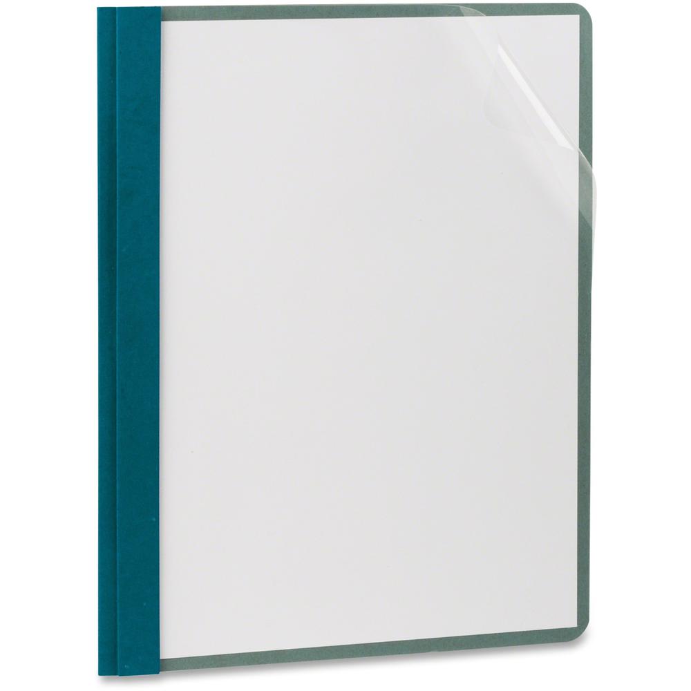 TOPS EarthWise Letter Recycled Report Cover - 8 1/2" x 11" - 100 Sheet Capacity - 3 x Double Tang Fastener(s) - Blue - 100% Recycled - 25 / Box. Picture 1