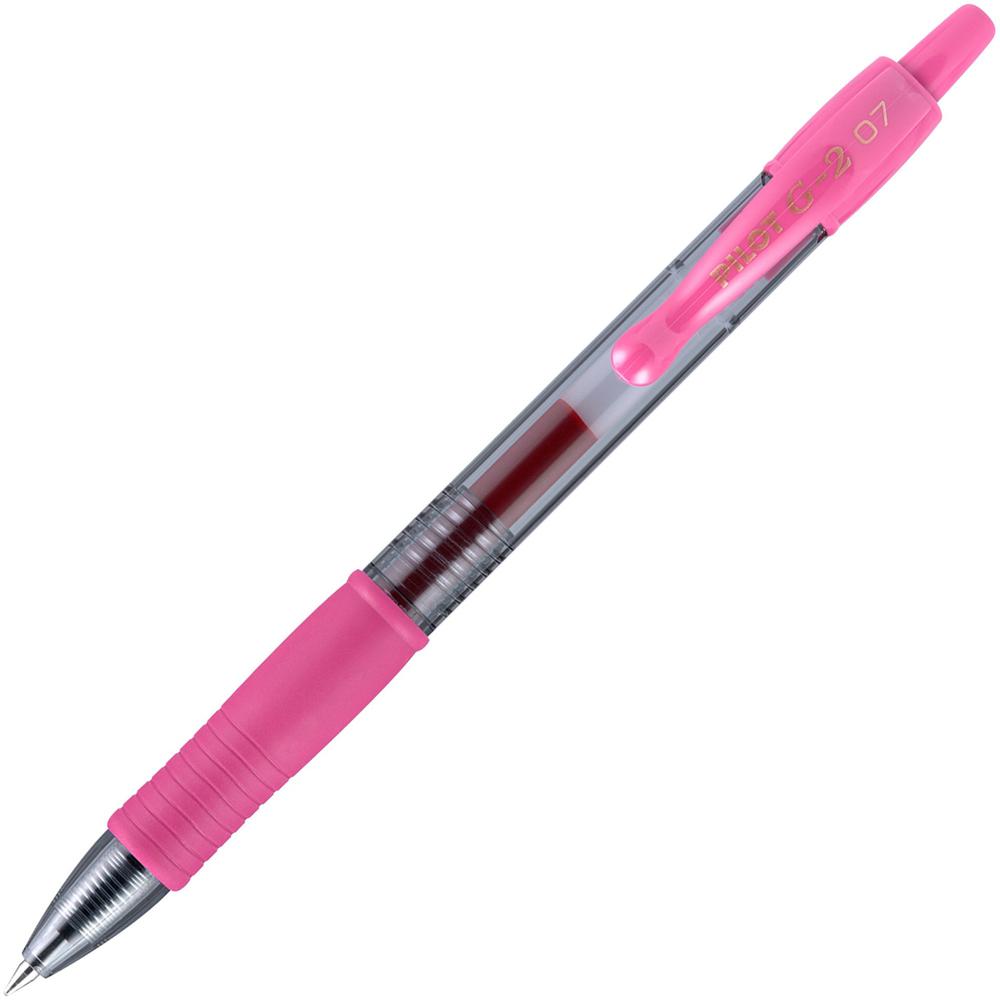 Pilot G2 -7 Retractable Gel Roller Pens - Fine Pen Point - 0.7 mm Pen Point Size - Refillable - Retractable - Pink Gel-based Ink - Translucent Barrel - 1 Dozen. Picture 1