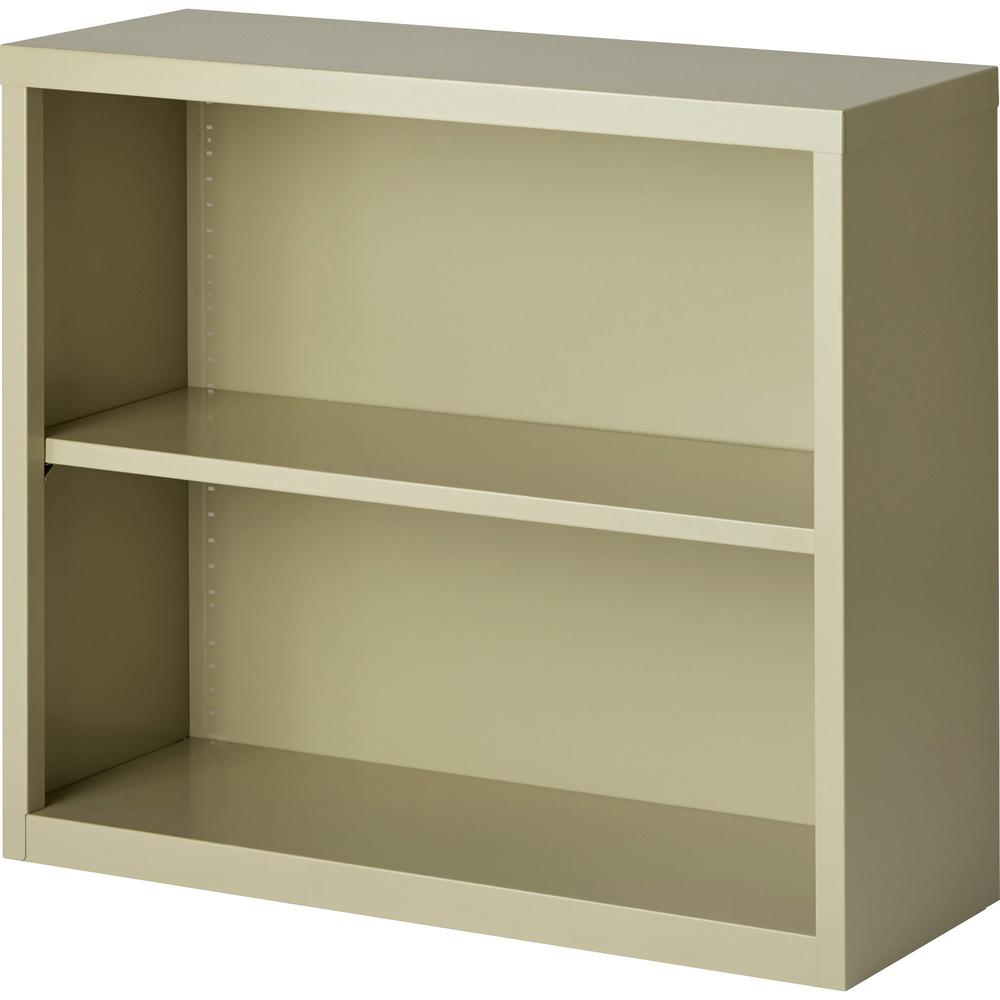 Lorell Fortress Series Bookcase - 34.5" Width x 13" Depth x 30" Height - 2 x Shelf(ves) - Putty - Powder Coated - Steel - Yes. Picture 1