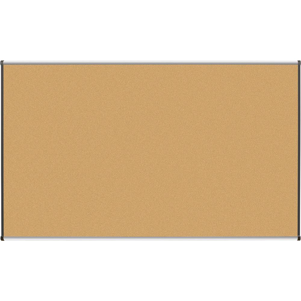 Lorell Satin-Finish Bulletin Board - 72" Board Height x 48" Board Width - Natural Cork Surface - Durable, Self-healing - Silver Anodized Aluminum Frame - 1 Each. Picture 1