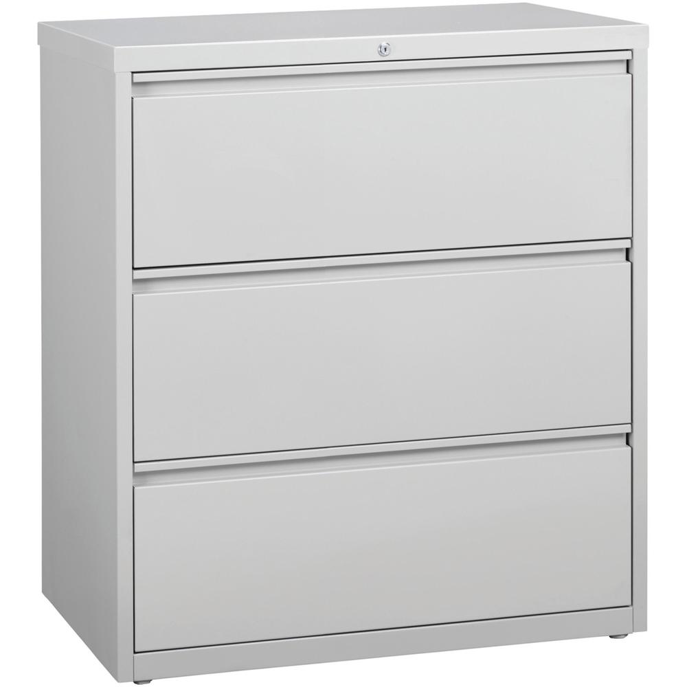 Lorell Fortress Series Lateral File - 36" Width x 18.6" Depth x 40.3" Height - 3 x Drawer(s) for File - Letter, Legal, A4 - Lateral - Locking Drawer, Magnetic Label Holder, Ball-bearing Suspension, Le. Picture 1