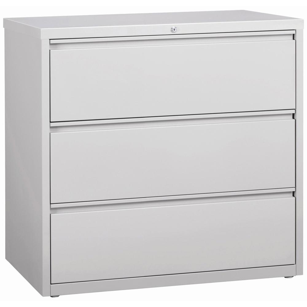 Lorell Fortress Series Lateral File - 42" Width x 18.6" Depth x 40.3" Height - 3 x Drawer(s) for File - Letter, Legal, A4 - Lateral - Locking Drawer, Magnetic Label Holder, Ball-bearing Suspension, Le. Picture 1