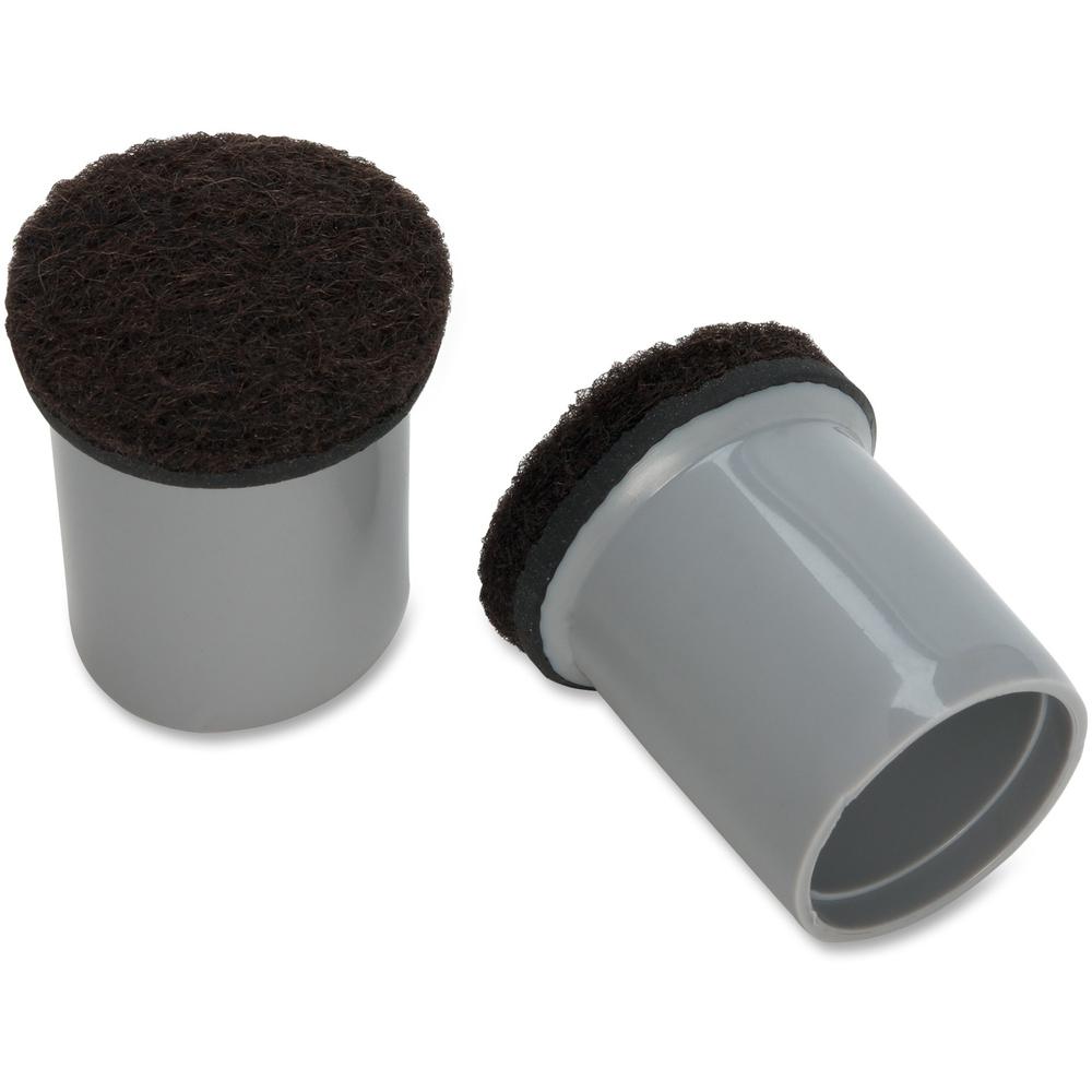 Lorell Replacement Chair Tips with Felt - Gray - 16 / Bag. Picture 1