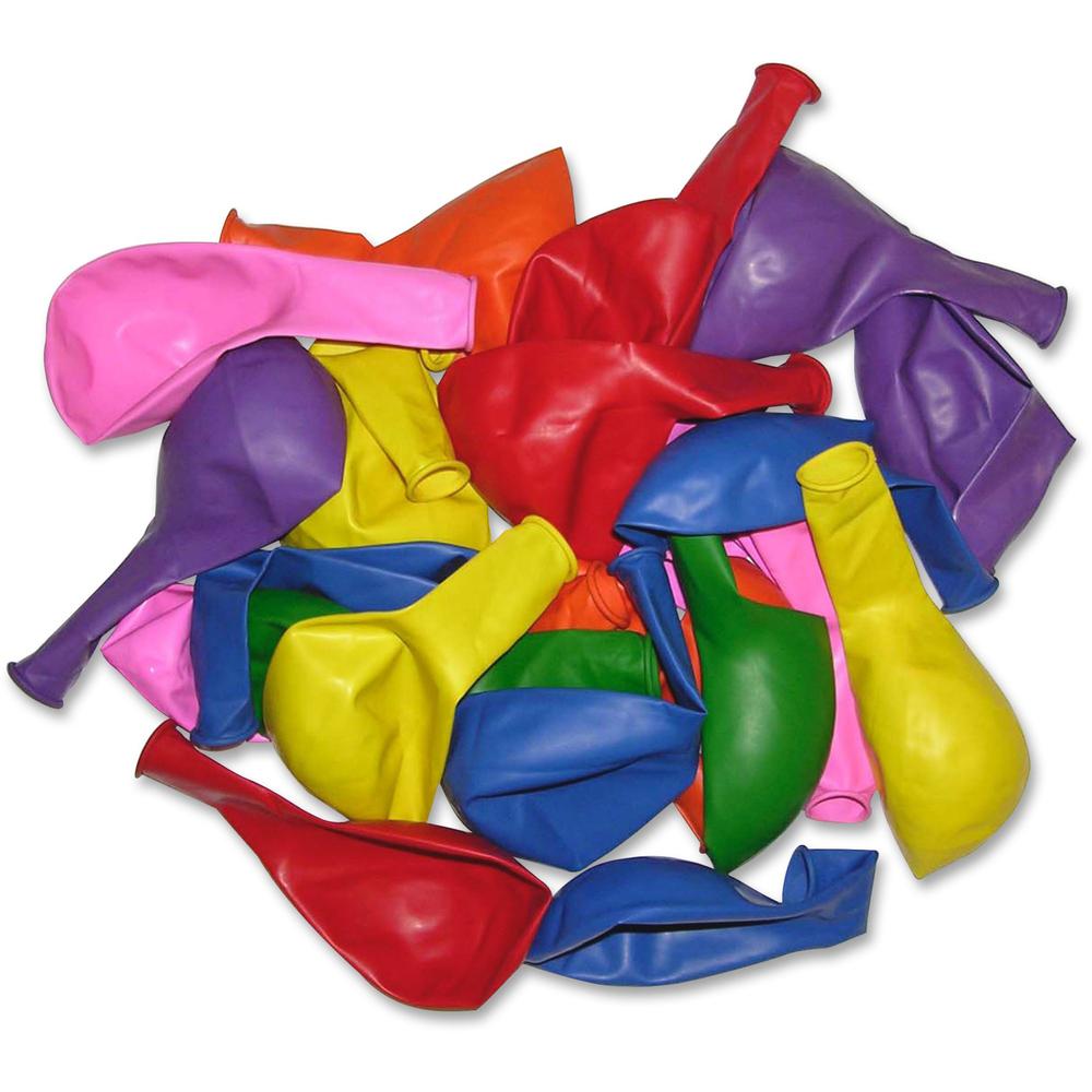 Tatco Helium-quality Latex Balloons - 12" Diameter - Assorted - Latex - 100 / Pack. Picture 1