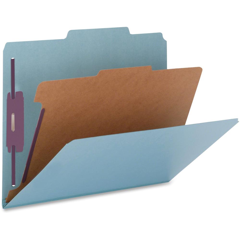 Nature Saver 2/5 Tab Cut Legal Recycled Classification Folder - 8 1/2" x 14" - 2" Fastener Capacity for Folder, 2" Fastener Capacity, 2" Fastener Capacity - Top Tab Location - Right of Center Tab Posi. Picture 1