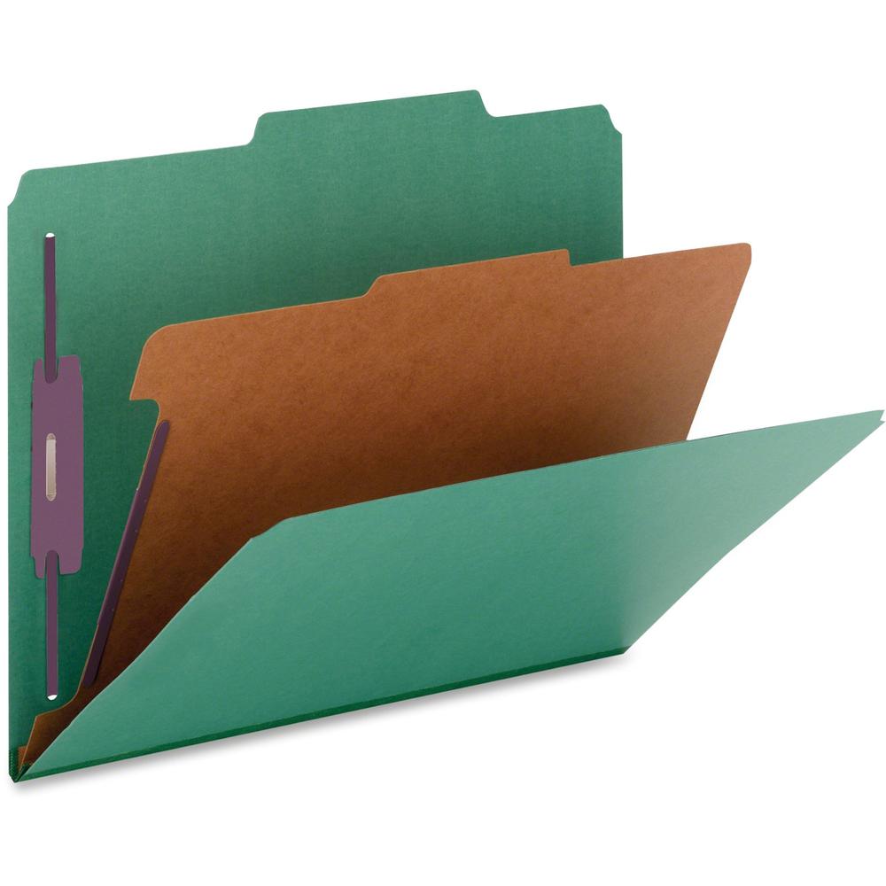 Nature Saver 2/5 Tab Cut Legal Recycled Classification Folder - 8 1/2" x 14" - 2" for Folder, 2" Fastener Capacity, 2" Fastener Capacity - Top Tab Location - Right of Center Tab Position - 1 Divider -. Picture 1