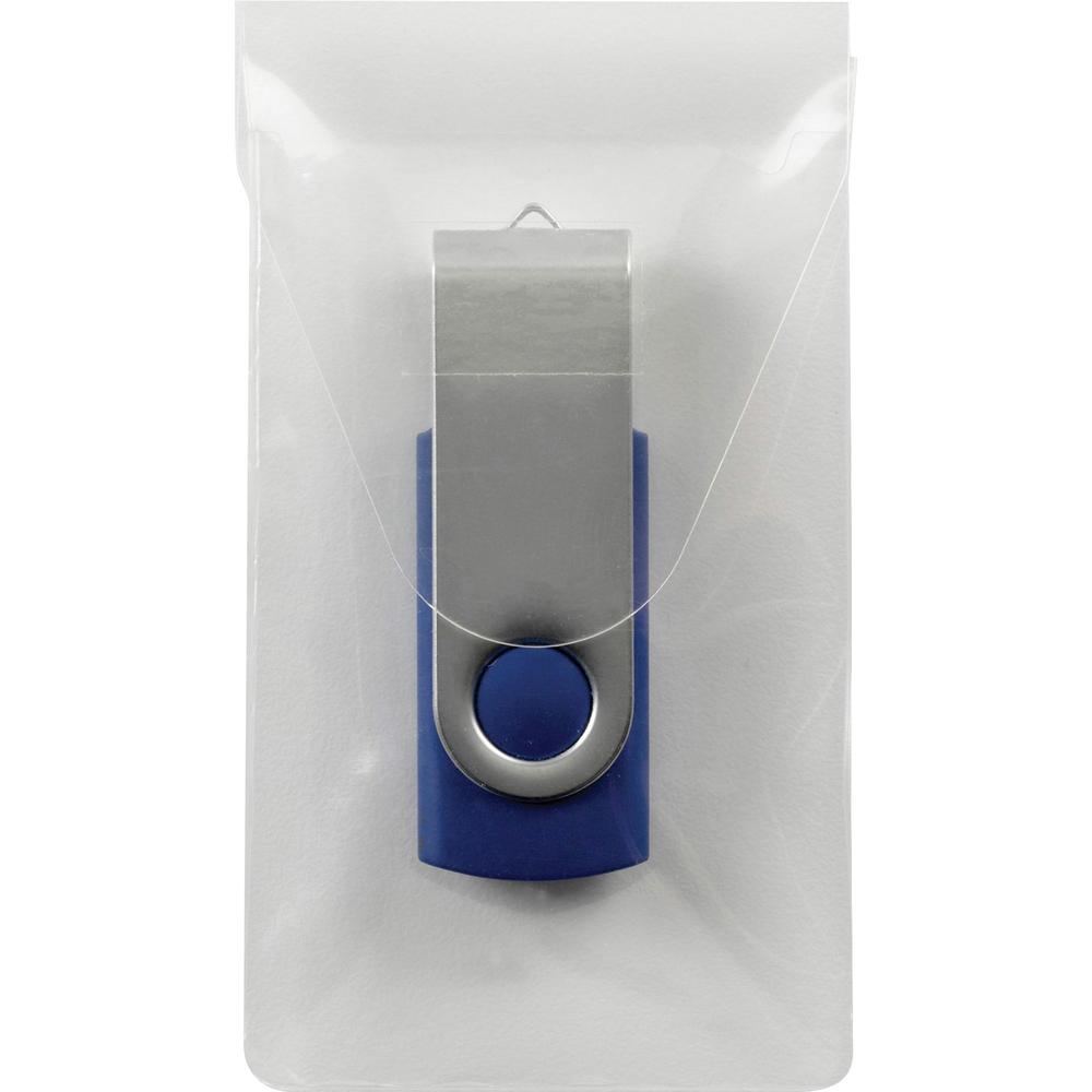 Smead Self-Adhesive USB Flash Drive Pocket - Poly - Clear. Picture 1