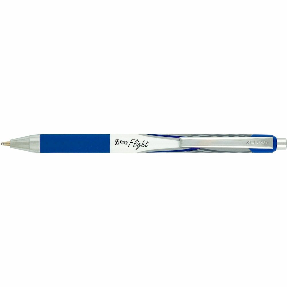 Zebra Z-Grip Flight Retractable Pens - Retractable - Blue Ink - 1 Dozen. Picture 1
