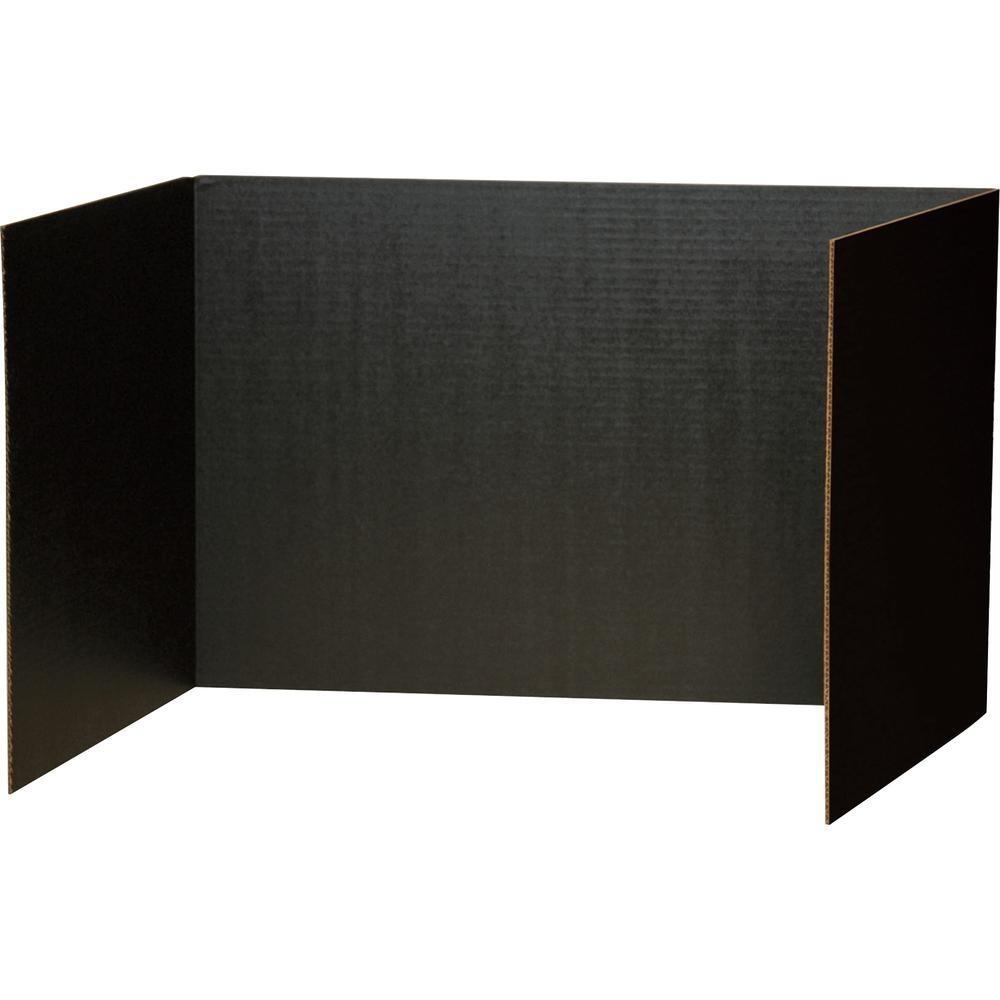 Pacon Privacy Boards - 48"W x 16"H - 4 Boards/Pack - Black. Picture 1