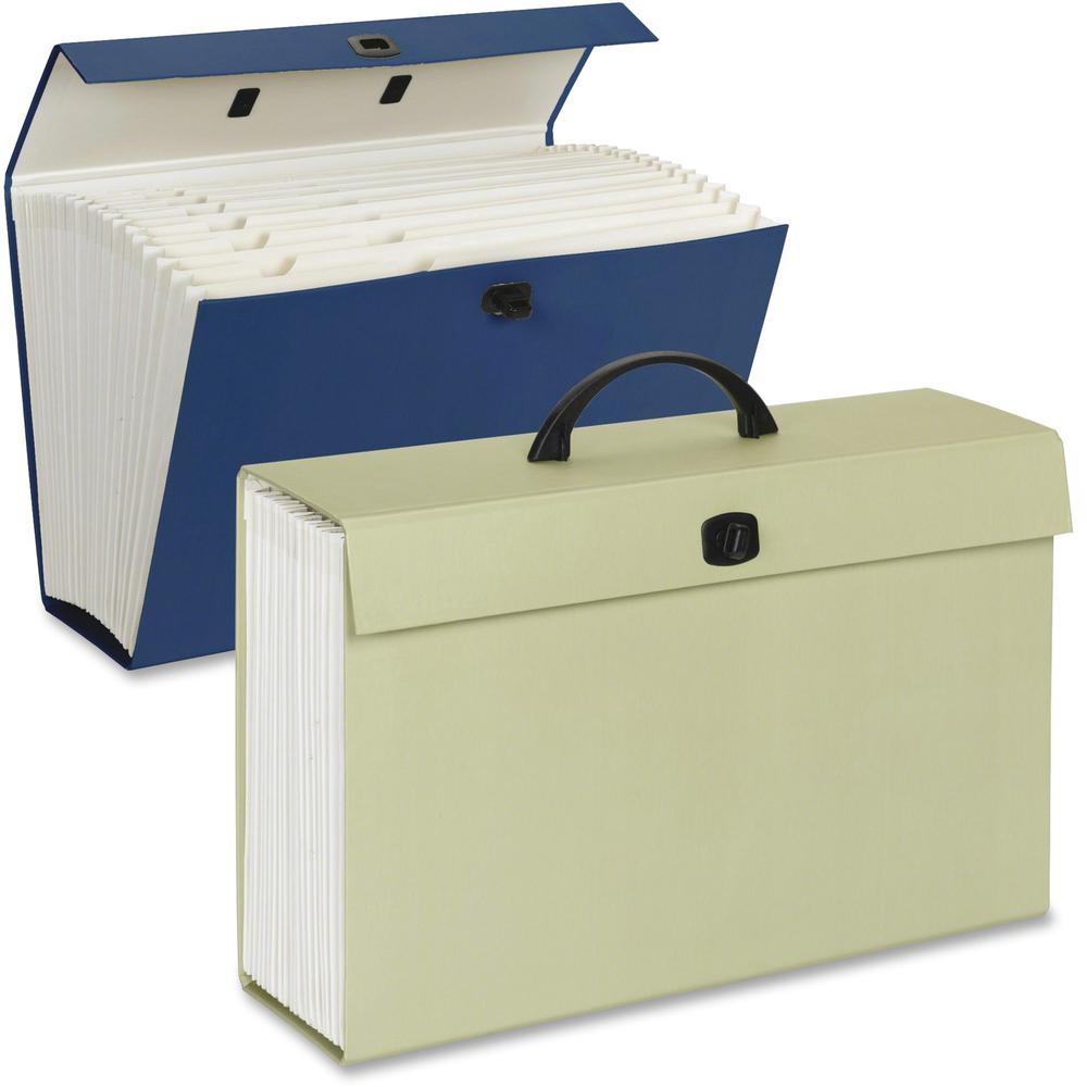 Smead Legal Recycled Expanding File - 8 1/2" x 14" - 1400 Sheet Capacity - 19 Pocket(s) - Blue, Green - 15% Paper Recycled - 1 Each. Picture 1