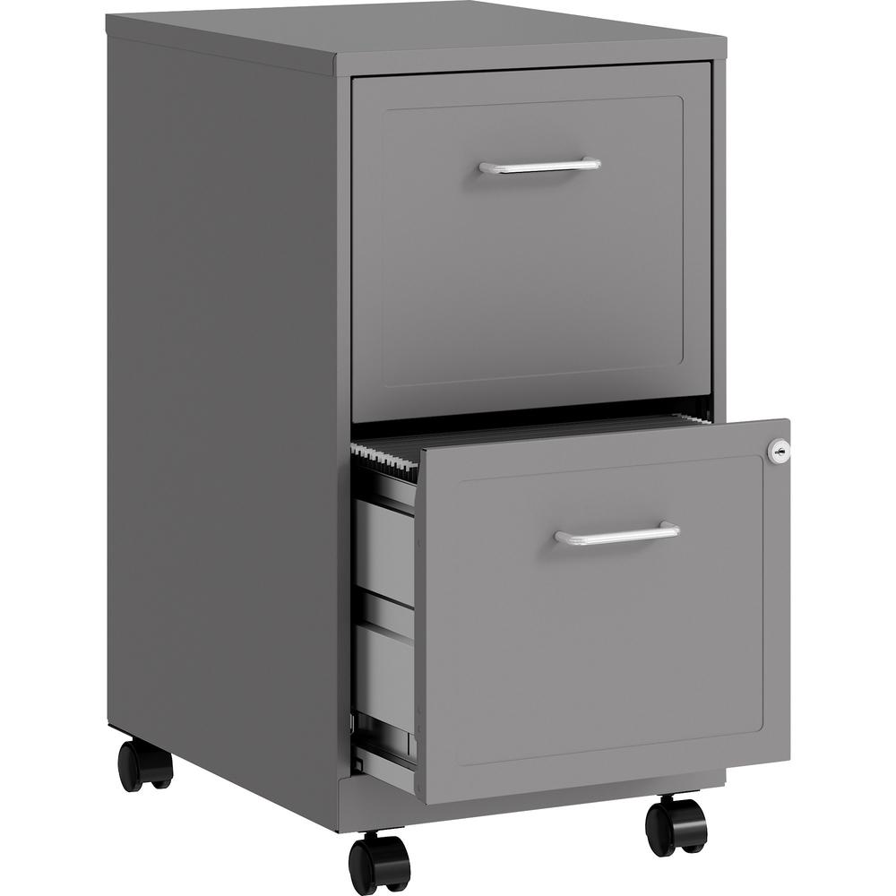 Space Solutions 18" Deep 2 Drawer Vertical File Cabinet, Arctic Silver. Picture 1