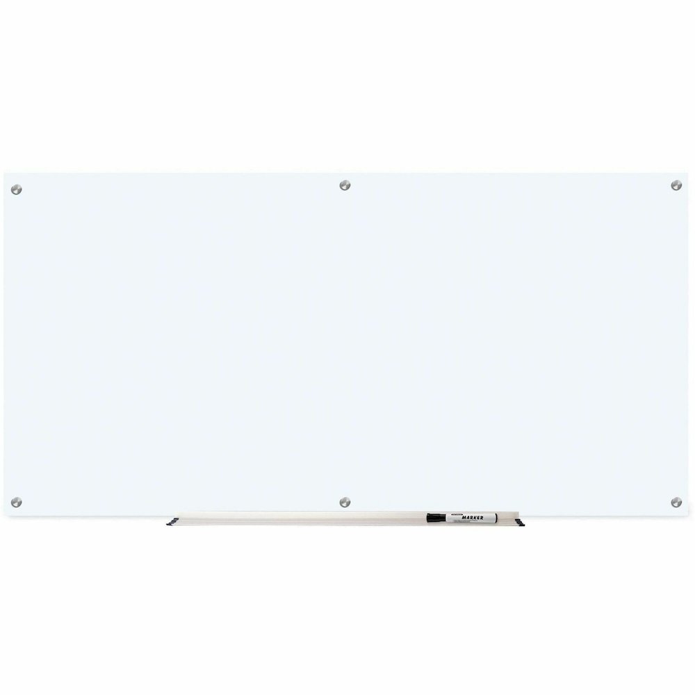 Lorell Dry-Erase Glass Board - 72" (6 ft) Width x 36" (3 ft) Height - Frost Glass Surface - Rectangle - Stain Resistant, Ghost Resistant - Assembly Required - 1 Each. Picture 1