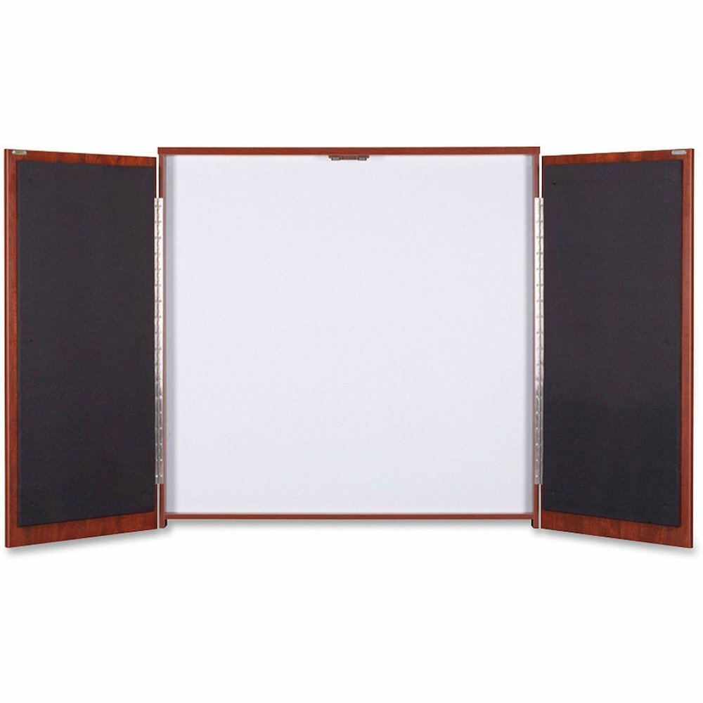 Lorell Dry-erase Whiteboard Presentation Cabinet - Hinged Door - 47.3" Height x 47.3" Width x 4.8" Depth - 1 Each. Picture 1