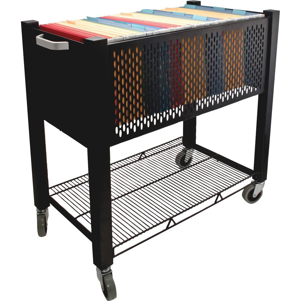 Vertiflex InstaCart Open Top File Cart - 4 Casters - 2.75" Caster Size - Steel - x 27" Width x 14" Depth x 28" Height - Black - 1 Each. Picture 1