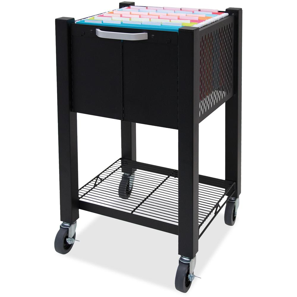 Vertiflex InstaCart Sidekick File Cart - 4 Casters - 2.75" Caster Size - Steel - x 15.5" Width x 13.8" Depth x 26.3" Height - Black - 1 Each. Picture 1