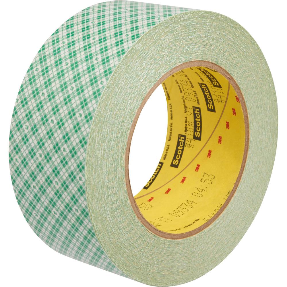 Scotch Double-Coated Paper Tape - 36 yd Length x 2" Width x 6 mil Thickness - 3" Core - Natural - Kraft - Rubber Backing - Chemical Resistant, Temperature Resistant, Moisture Resistant, UV Resistant -. Picture 1