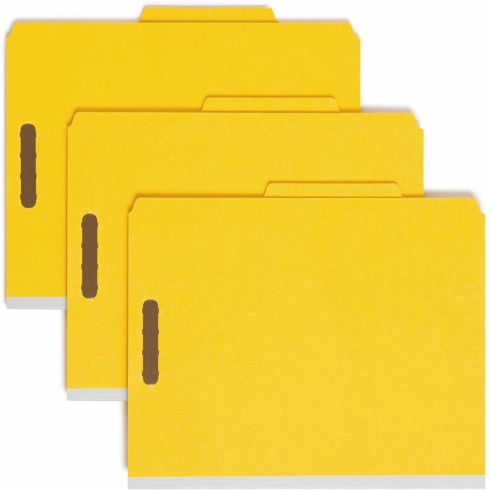 Smead 2/5 Tab Cut Letter Recycled Classification Folder - 8 1/2" x 11" - 2" Expansion - 2 x 2K Fastener - 2" Fastener Capacity - Top Tab Location - Right of Center Tab Position - 2 Divider - 25 pt. - . Picture 1