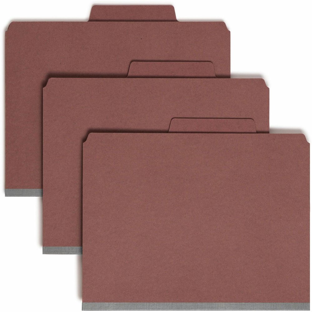 Smead SuperTab 2/5 Tab Cut Letter Recycled Classification Folder - 8 1/2" x 11" - 2" Expansion - 2 x 2S Fastener - 2" for Folder - Top Tab Location - Right of Center Tab Position - 2 Divider - 25 pt. . Picture 1