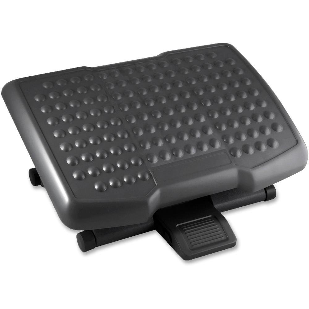 Lorell Adjustable-Height Footrest - 4" - 6.50" Adjustable Height - Black - 1 Each. Picture 1