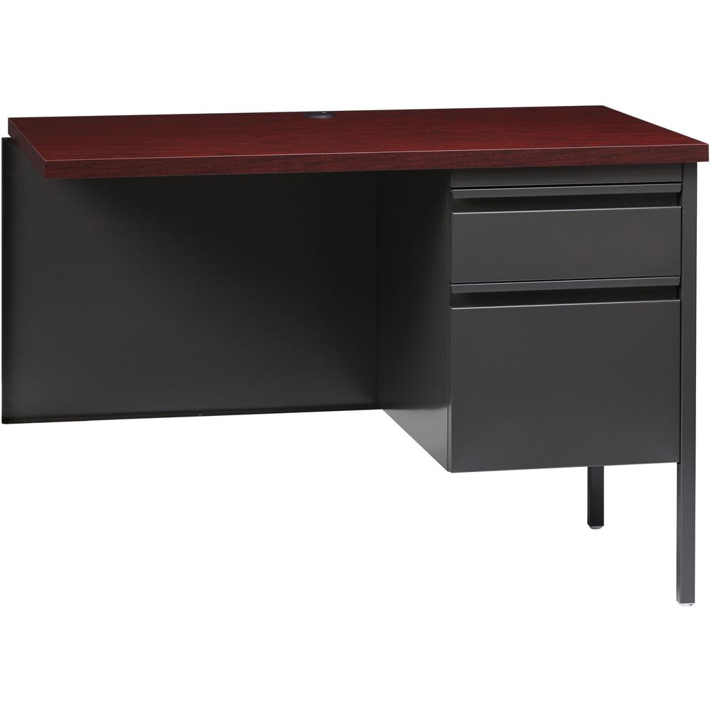 Lorell Fortress Series Right-Pedestal Return - Rectangle Top - 42" Table Top Width x 24" Table Top Depth x 1.12" Table Top Thickness - 29.50" Height - Office, File - Assembly Required - Laminated, Mah. Picture 1