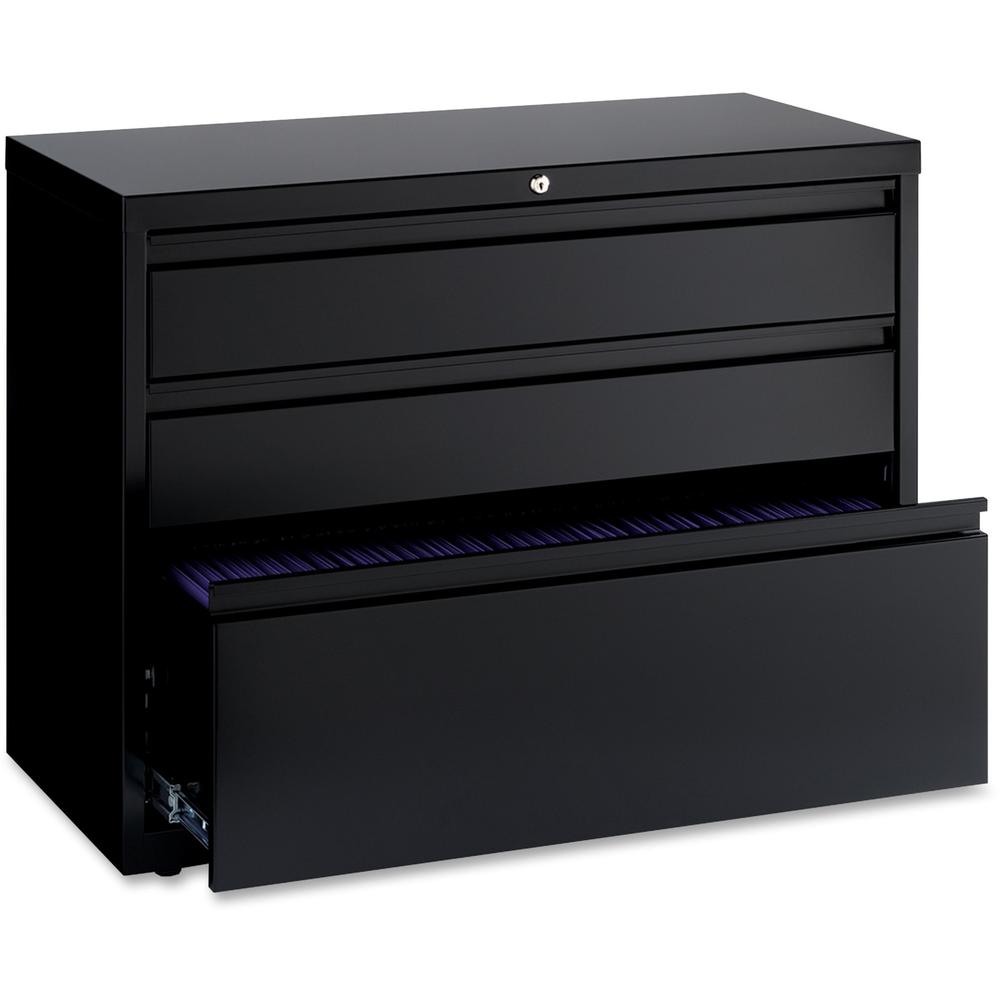Lorell 36" Box/Box/File Lateral File Cabinet - 36" Width x 18.6" Depth x 28" Height - 3 x Drawer(s) for Box, File - A4, Legal, Letter - Lateral - Hanging Rail, Locking Drawer, Ball-bearing Suspension,. Picture 1