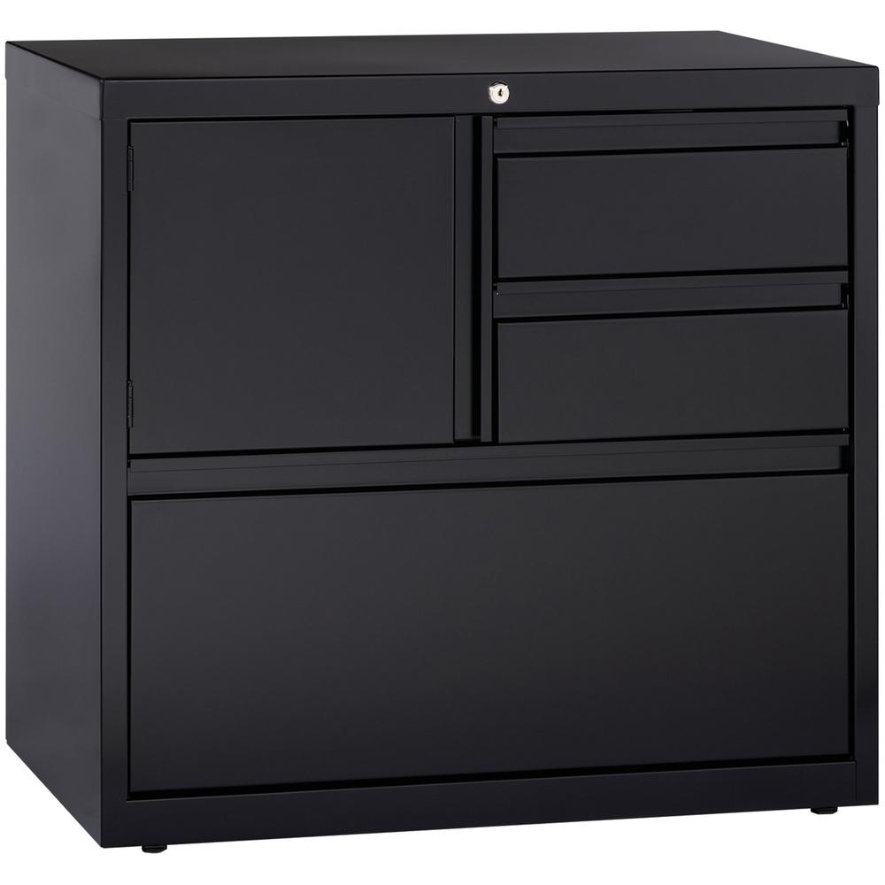 Lorell 30" Personal Storage Center Lateral File - 30" Width x 18.6" Depth x 28" Height - 3 x Drawer(s) for File, Box - A4, Letter, Legal - Hanging Rail, Glide Suspension, Grommet, Cable Management, In. Picture 1