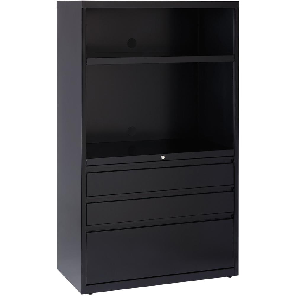 Lorell File/File Lateral File Combo Unit - 36" Width x 18.6" Depth x 60" Height - 2 x Shelf(ves) - 3 x Drawer(s) for Box, File - Legal, Letter, A4 - Lateral - Cable Management, Leveling Glide, Adjusta. Picture 1