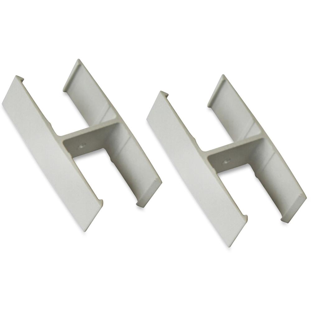 Lorell 180-degree Straight Panel Connectors - 1.3" Width x 2.3" Depth x 0.6" Height - Aluminum - Aluminum. Picture 1