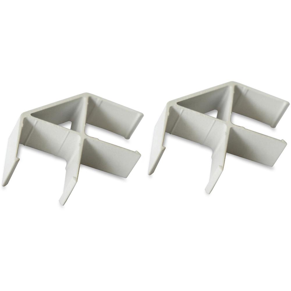 Lorell 90-Degree Panel Connectors - 2.25" Width x 2.25" Depth x 0.63" Height - Aluminum - Aluminum - 1 Set. Picture 1