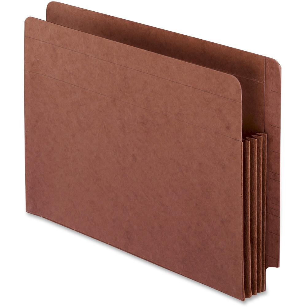 Pendaflex Straight Tab Cut Letter Recycled File Pocket - 8 1/2" x 11" - 700 Sheet Capacity - 3 1/2" Expansion - 1 Pocket(s) - Red Fiber - 30% Recycled - 1 / Each. Picture 1