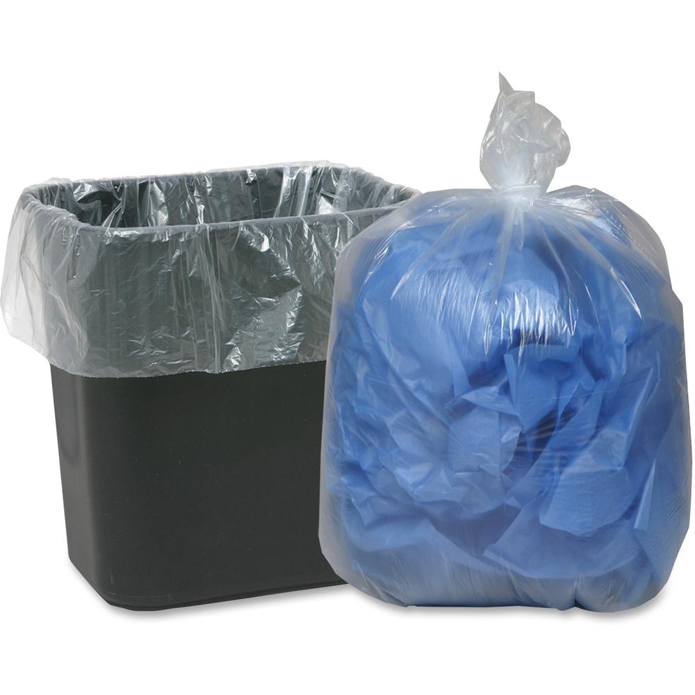 Berry Classic Clear Low-Density Can Liners - Small Size - 10 gal Capacity - 24" Length x 24" Width x 0.60 mil (15 Micron) Thickness - Low Density - Translucent, Clear - Can - 500 / Carton. Picture 1