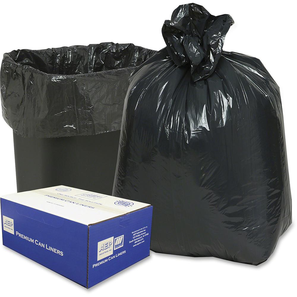 Berry Opaque Linear Low-Density Can Liners - Small Size - 16 gal Capacity - 33" Length x 24" Width - Low Density - Black - Can - 500 / Carton. Picture 1