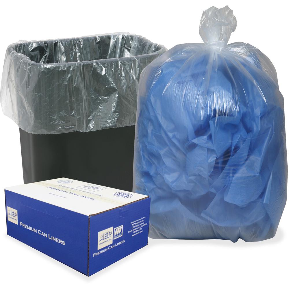 Berry Clear Linear Low-Density Can Liners - Small Size - 16 gal Capacity - 33" Length x 24" Width - Low Density - Clear - Hexene Resin - Can, Home, Office - 500 / Carton. Picture 1