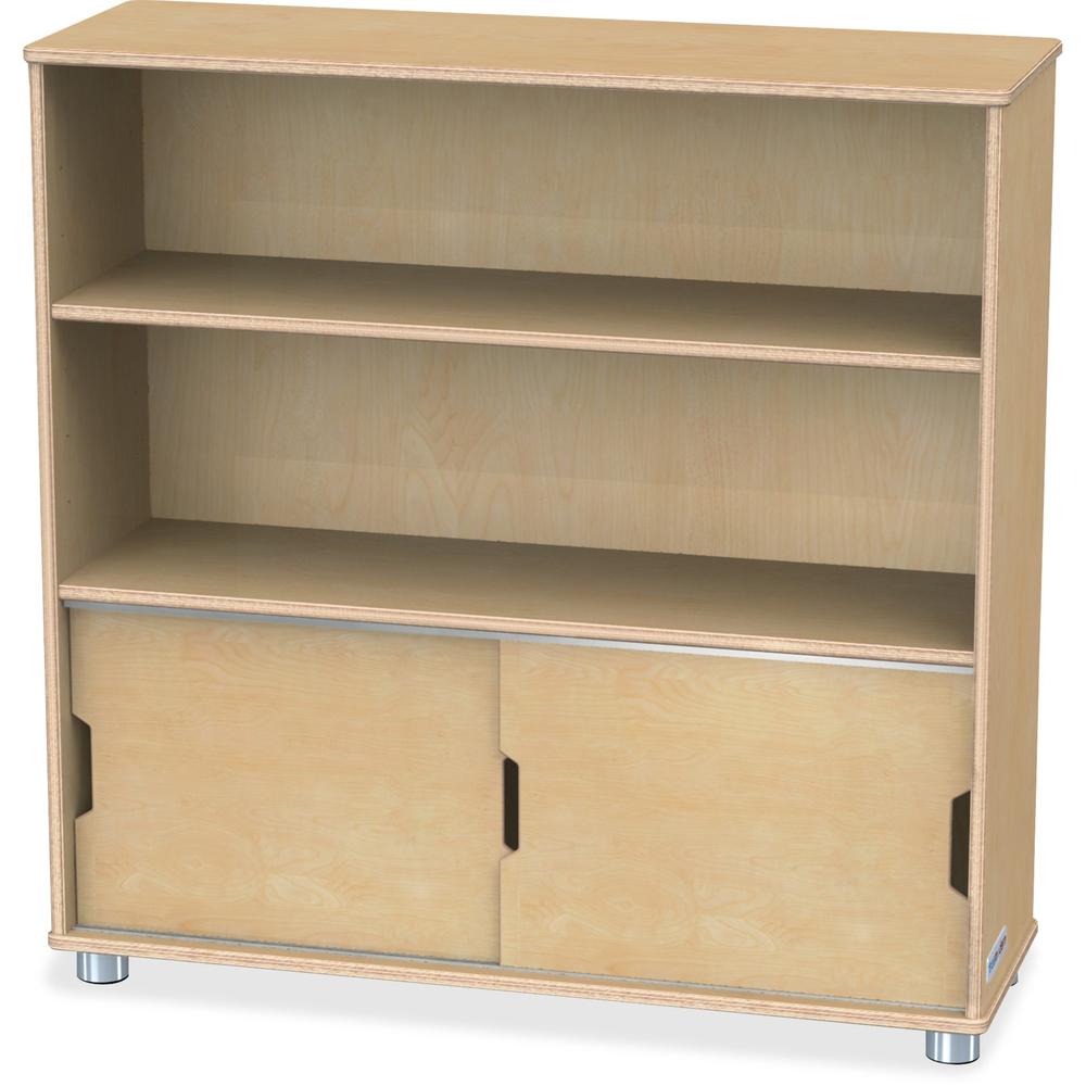 Jonti-Craft TrueModern Bookcase Storage - 2 Compartment(s) - 36" Height x 36" Width x 12" Depth - Adjustable Shelf, Durable - Baltic - Anodized Aluminum, Birch - 1 Each. Picture 1