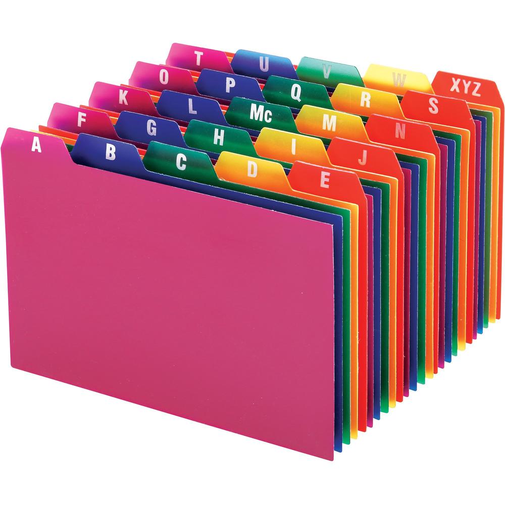 Oxford A-Z Poly Filing Index Cards - Printed Tab(s) - Character - A-Z - 6" Divider Width - Blue Poly, Green, Magenta, Strawberry, Lemon Divider - Blue, Green, Magenta, Strawberry, Lemon Tab(s) - Wear . Picture 1