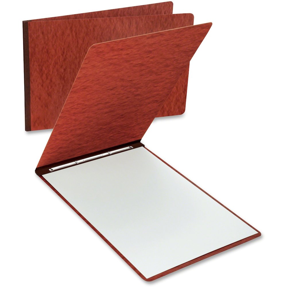 Oxford Tabloid, Letter Recycled Report Cover - 11" x 17" , 8 1/2" x 11" - 2 x Prong Fastener - 3" for Folder - Red - Sturdy, Reinforced Hinge, Heavyweight, Rigid, Durable, Title Panel, Embossed, Label. Picture 1