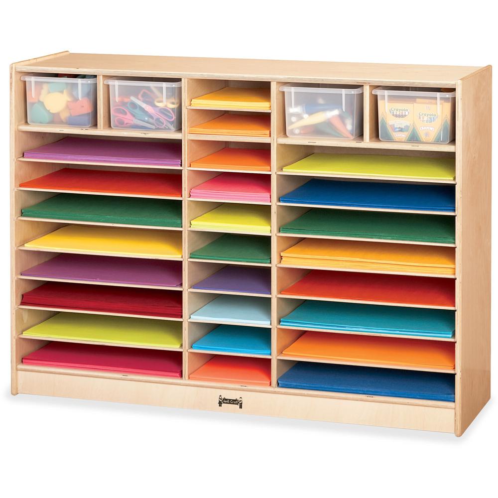 Jonti-Craft Rainbow Accents Mobile Paper Center - 35.5" Height x 48" Width x 15" Depth - Rounded Corner, Durable, Yellowing Resistant - UV Acrylic - Baltic - Hard Rubber - 1 Each. Picture 1