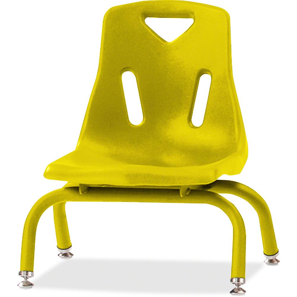 Jonti-Craft Berries Stacking Chair - Steel Frame - Four-legged Base - Yellow - Polypropylene - 1 Each. Picture 1