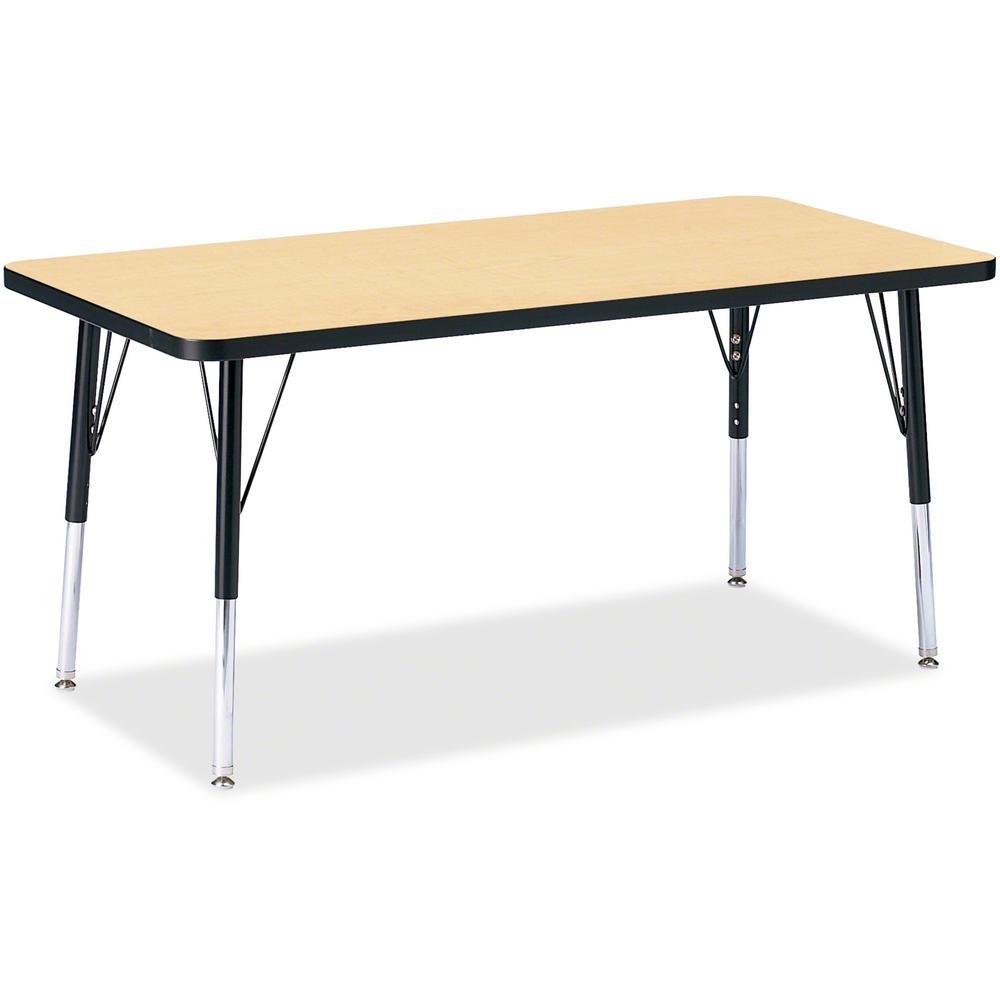 Jonti-Craft Berries Elementary Height Color Top Rectangle Table - Laminated Rectangle, Maple Top - Four Leg Base - 4 Legs - Adjustable Height - 15" to 24" Adjustment - 48" Table Top Length x 24" Table. Picture 1