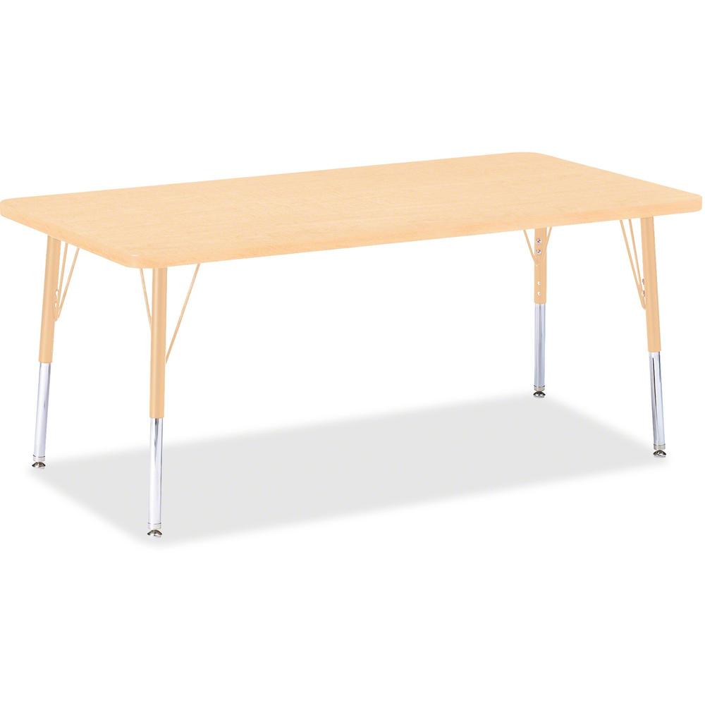 Jonti-Craft Berries Elementary Maple Top/Edge Rectangle Table - Laminated Rectangle, Maple Top - Four Leg Base - 4 Legs - Adjustable Height - 15" to 24" Adjustment - 60" Table Top Length x 30" Table T. Picture 1