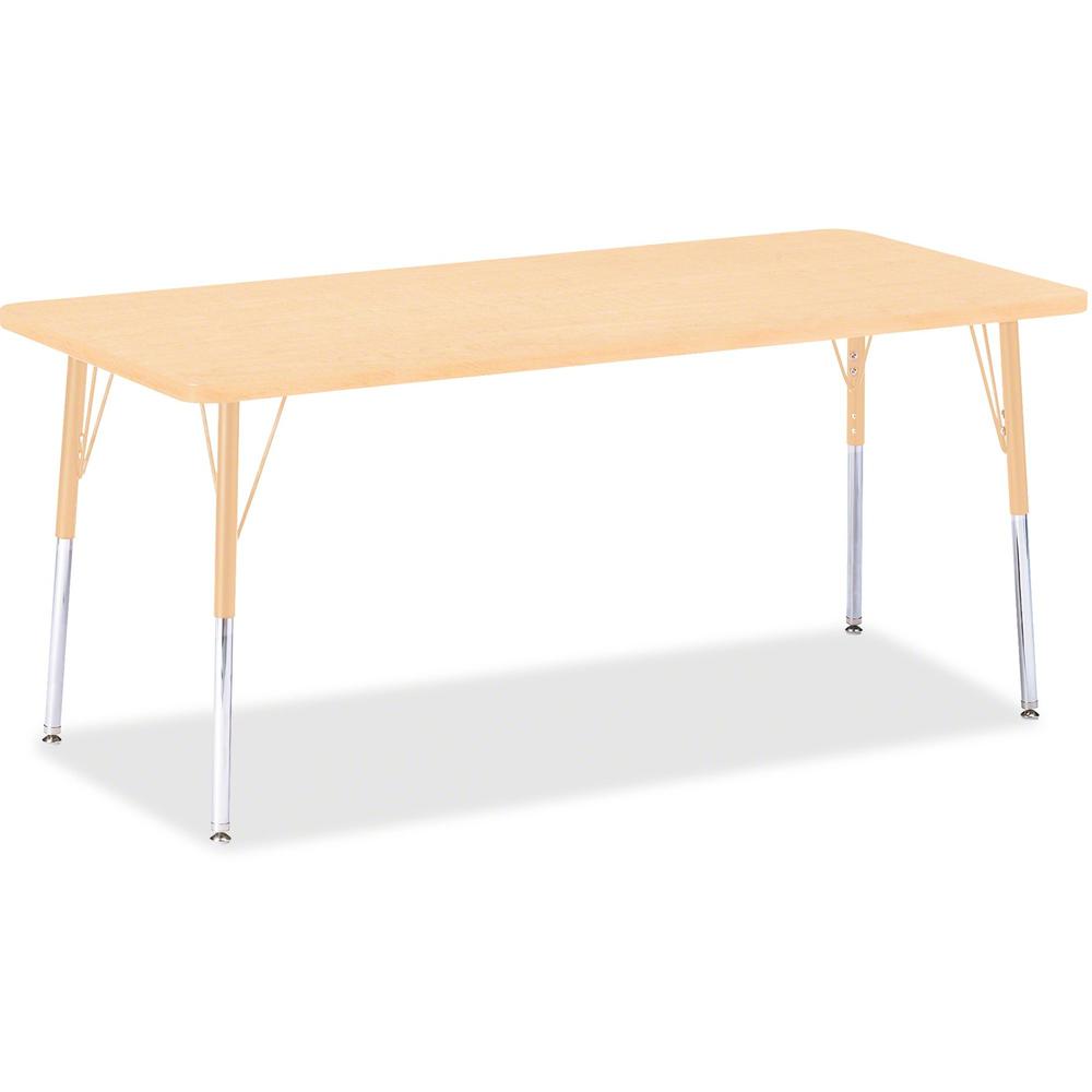 Jonti-Craft Berries Adult Height Maple Top/Edge Rectangle Table - Laminated Rectangle, Maple Top - Four Leg Base - 4 Legs - Adjustable Height - 24" to 31" Adjustment - 72" Table Top Length x 30" Table. Picture 1